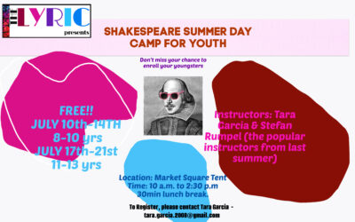 SHAKESPEARE SUMMER DAY CAMP FOR YOUTH – ages 11 – 13 years